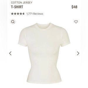 Skims Cotton Jersey T-Shirt in Bone